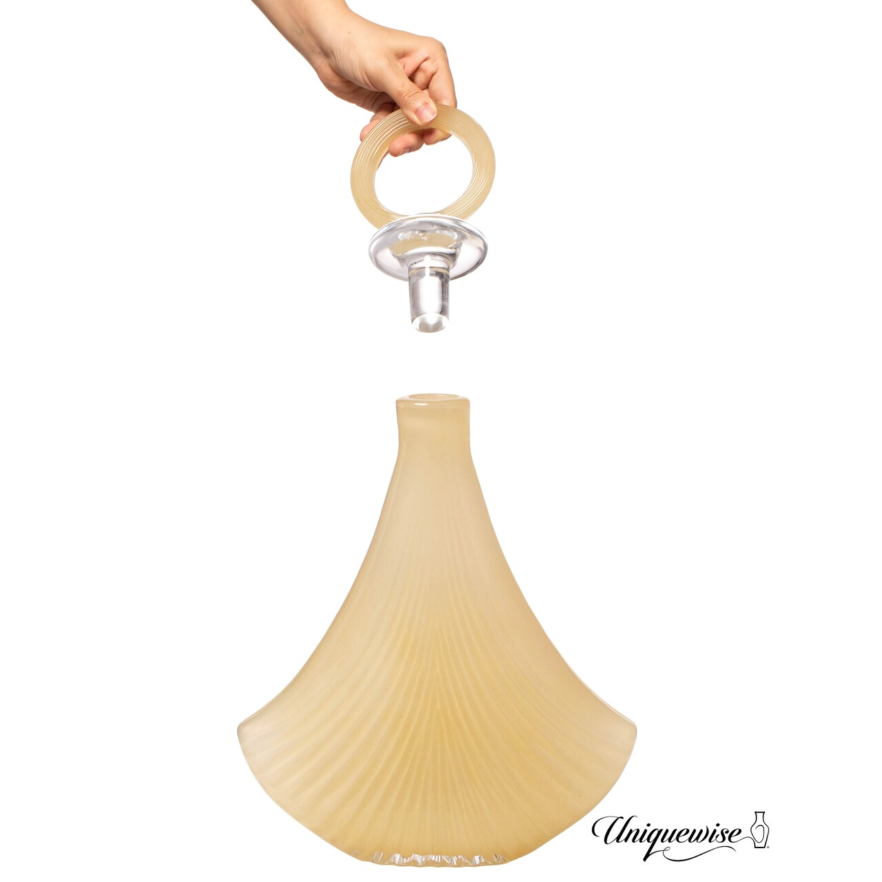 Unique 20-Inch and 16-Inch Decanter-Inspired Glass Vases - Ideal Centerpieces for Entryway Tables, Dining Tables, Living Room, and Kitchen Counters - Modern, Bohemian, and Farmhouse Style Decoration